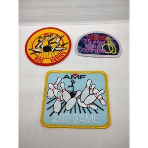 3 Vintage NOS AMF Patches Bowling Shirt Jacket Patch Lebowski Hipster Accent